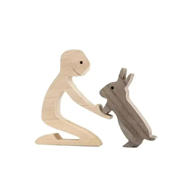 Pet & Owner Wooden Carving