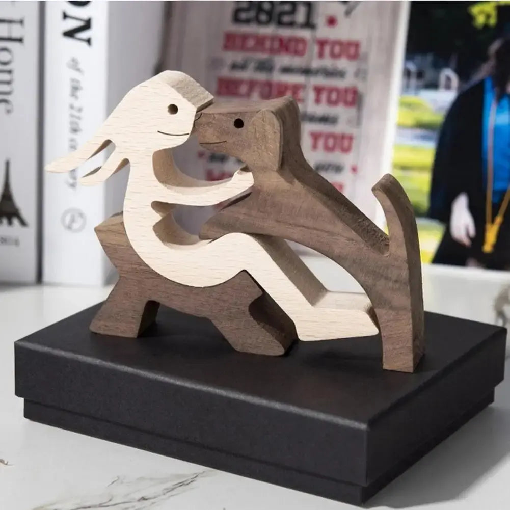 Pet & Owner Wooden Carving